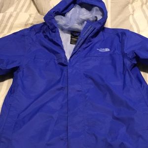 Blue north face rain jacket